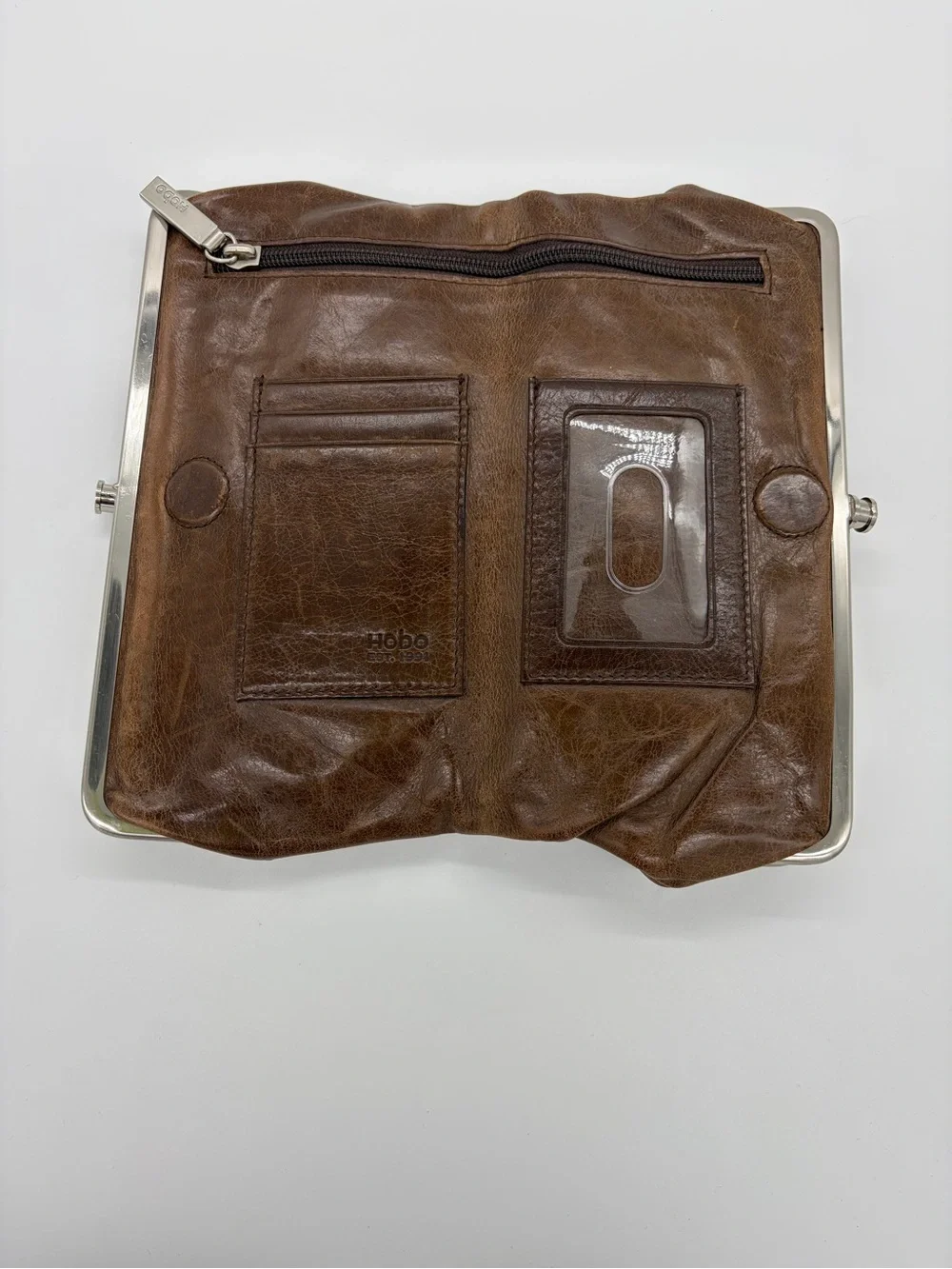 HOBO Brown Leather Frame Clutch